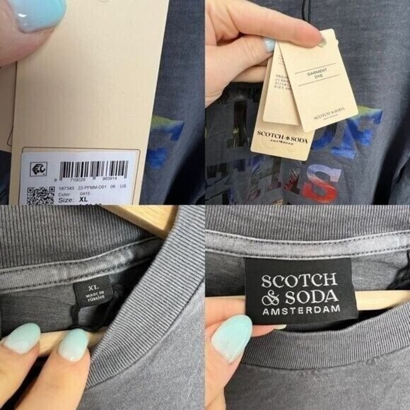 SCOTCH & SODA 100% cotton Graphic Garment-dyed graphic T-shirt Men Sz XL - Picture 8 of 11